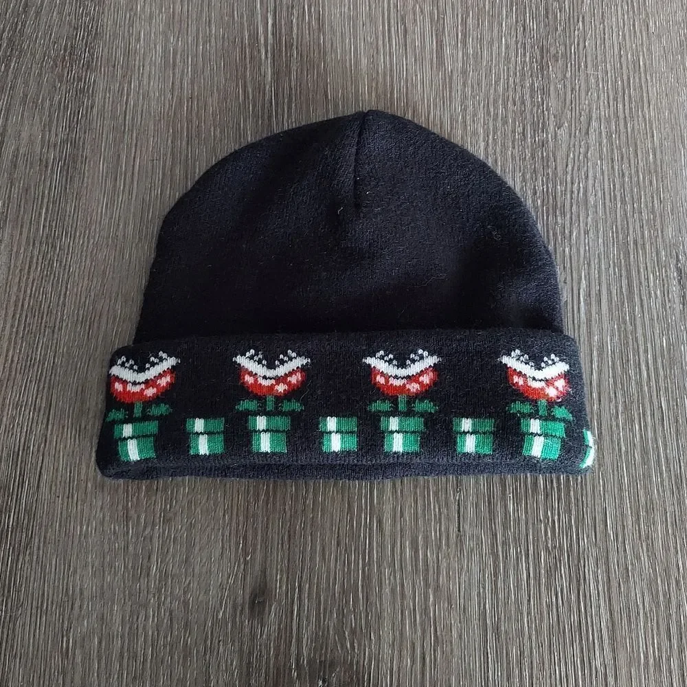 Nintendo Super Mario Boys Black Beanie Hat